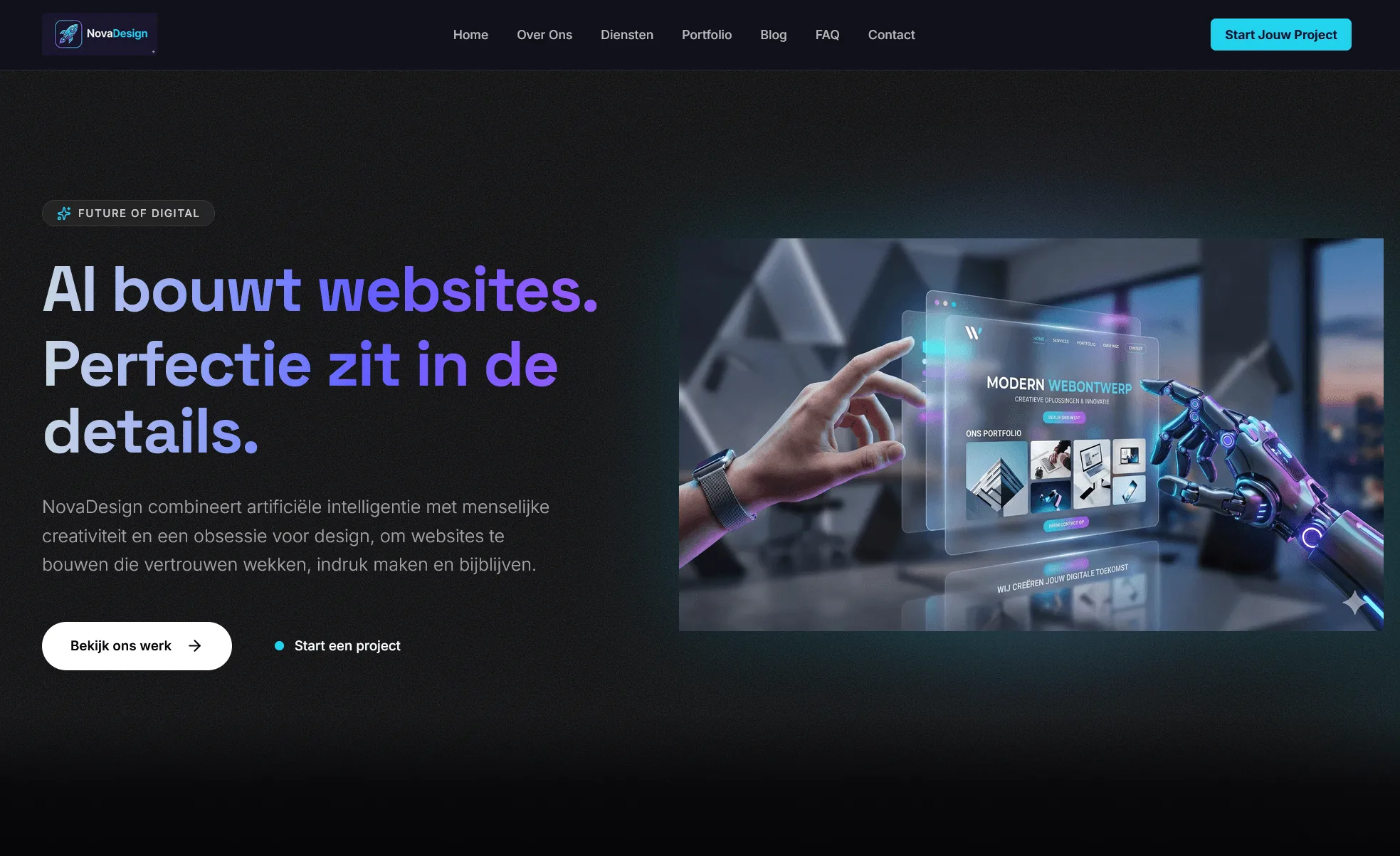 Screenshot NovaDesign website